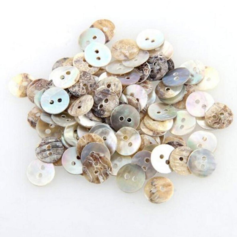Welecom 1000 Pcs Natural Shell Buttons 10mm 2 Hole Mother of Pearl Round Shell Buttons for Cloth Sewing Craft Buttons - Image 1